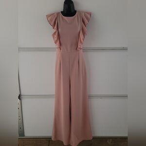 Beautiful Dusty Pink Jumpsuit Ruffle Sleeves Size M